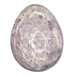 Lepidolite and blue apatite egg