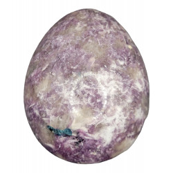 Lepidolite and blue apatite egg