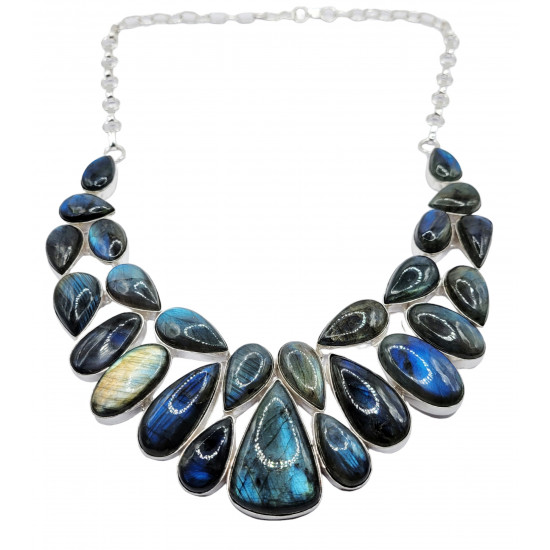 Necklace labradorite silver