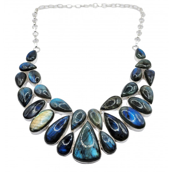 Necklace labradorite silver