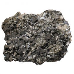 galena, quartz, pyrite