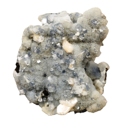 Powellite on chalcedony