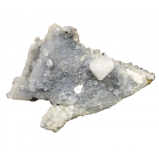 Powellite on chalcedony