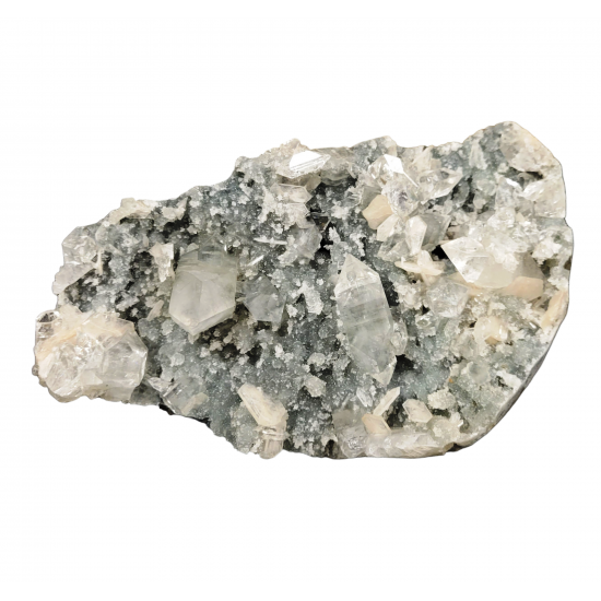 apophyllite, stilbite on chalcedony