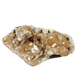 Brown apophyllite on chalcedony