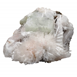 apophyllite verte sur stilbite et scolecite