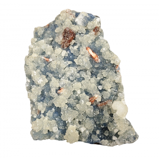 apophyllite, stilbite on chalcedony