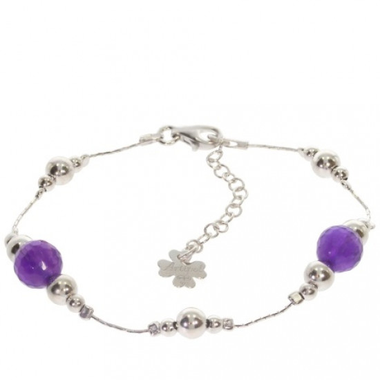 Sterling Silver Amethyst Bracelet B-38-03 Sterling Silver Amethyst Bracelet B-38-03