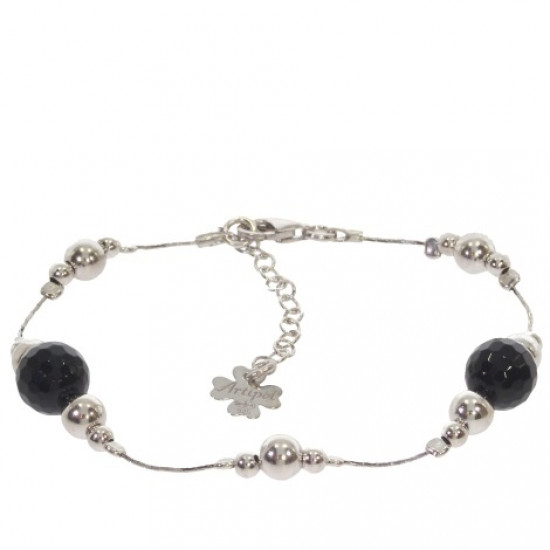 Sterling Silver Black Onyx Bracelet B-38-03 Sterling Silver Black Onyx Bracelet B-38-03