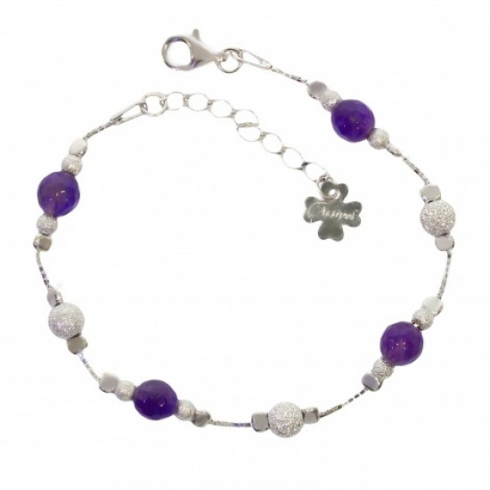 Sterling Silver Amethyst Bracelet B-28-02 Sterling Silver Amethyst Bracelet B-28-02