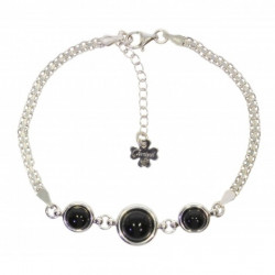 bracelet onyx noire argent B-56-01
