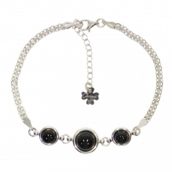 Sterling Silver Black Onyx Bracelet B-56-01 Sterling Silver Black Onyx Bracelet B-56-01