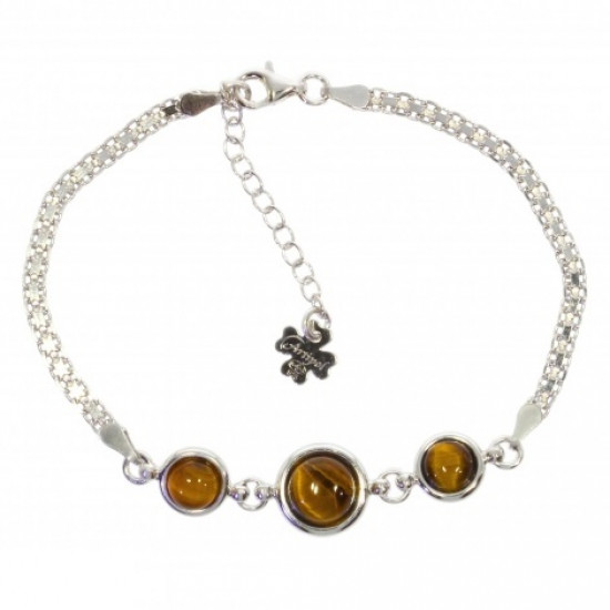 Sterling Silver Tiger's Eye Bracelet B-56-01 Sterling Silver Tiger's Eye Bracelet B-56-01