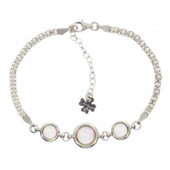 Sterling Silver Rose Quartz Bracelet B-56-01 Sterling Silver Rose Quartz Bracelet B-56-01