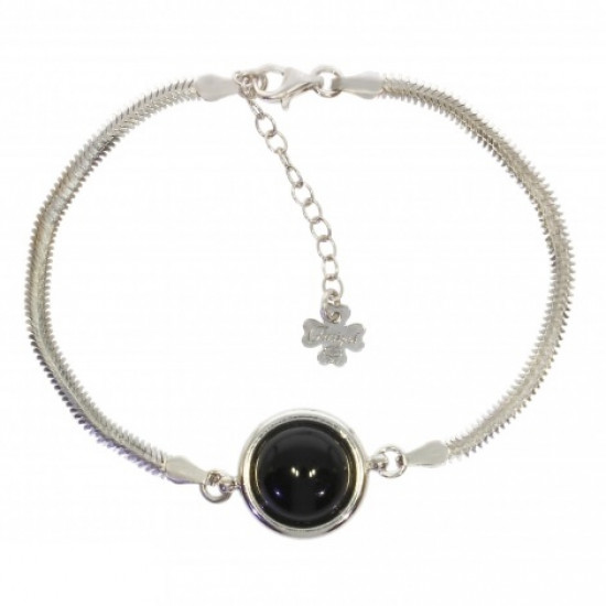 Sterling Silver Black Onyx Bracelet B-64-01 Sterling Silver Black Onyx Bracelet B-64-01