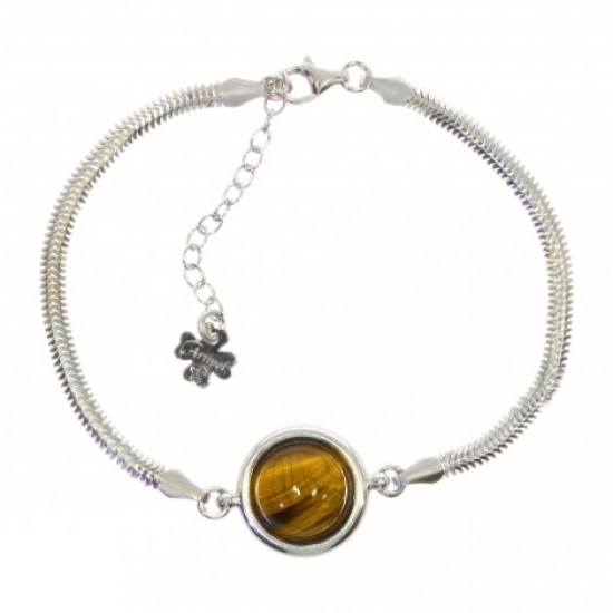 Sterling Silver Tiger's Eye Bracelet B-64-01 Sterling Silver Tiger's Eye Bracelet B-64-01