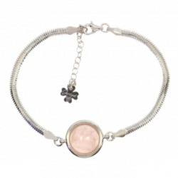 Sterling Silver Rose Quartz Bracelet B-64-01