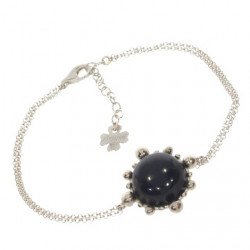 bracelet onyx noire argent B-74-01