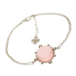 Sterling Silver Rose Quartz Bracelet B-74-01