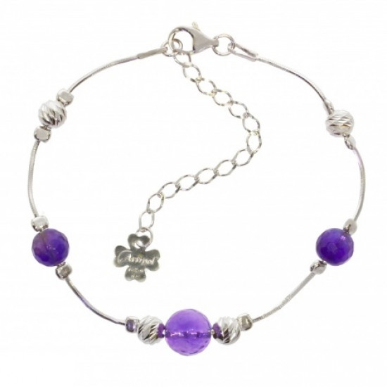 Sterling Silver Amethyst Bracelet B-32-01 Sterling Silver Amethyst Bracelet B-32-01