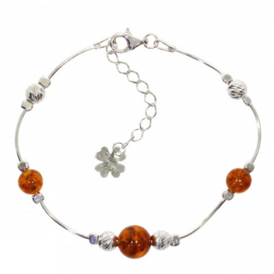 bracelet Ambre argent 