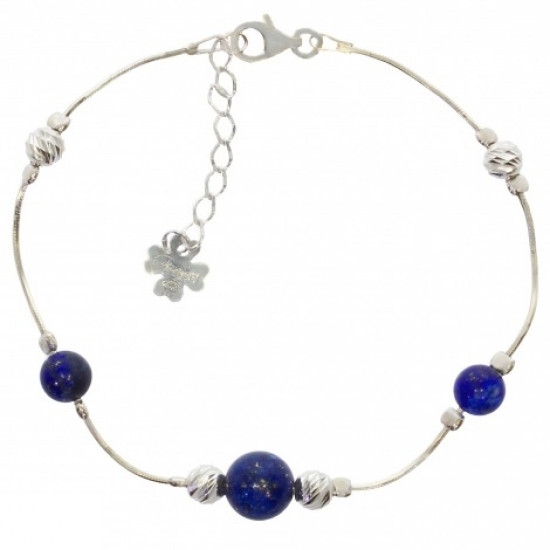 Sterling Silver Lapis Lazuli Bracelet B-32-01 Sterling Silver Lapis Lazuli Bracelet B-32-01