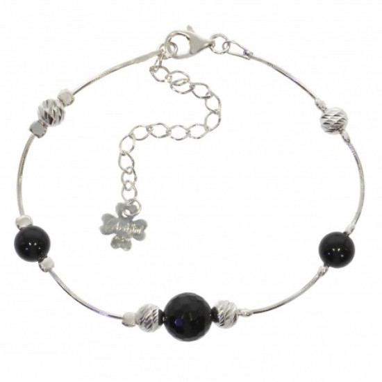 Sterling Silver Black Onyx Bracelet B-32-01 Sterling Silver Black Onyx Bracelet B-32-01