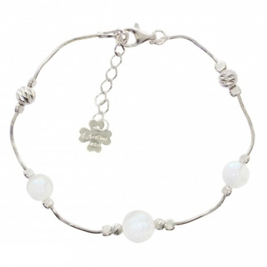 Sterling Silver moonstone Bracelet B-32-01