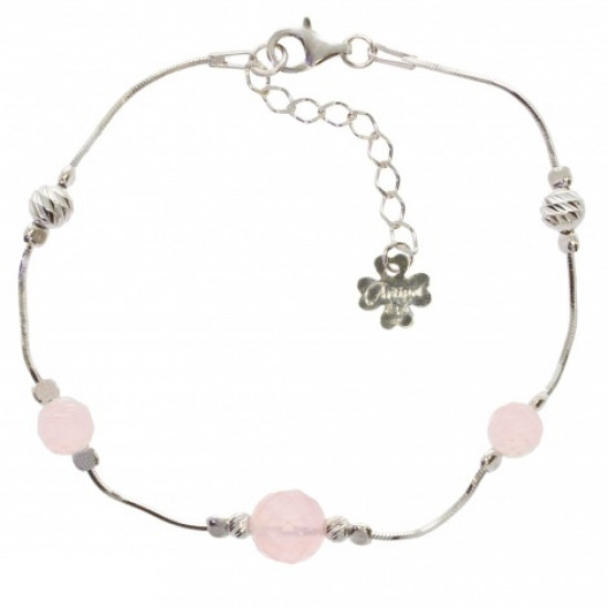 Sterling Silver Rose quartz Bracelet B-32-01 Sterling Silver Rose quartz Bracelet B-32-01