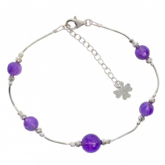 Sterling Silver Amethyst Bracelet B-36-01 Sterling Silver Amethyst Bracelet B-36-01