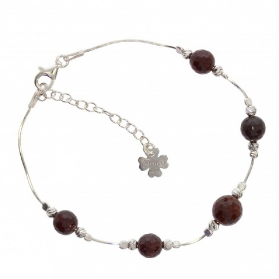 Sterling Silver Garnet Bracelet B-36-01 Sterling Silver Garnet Bracelet B-36-01