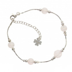 Sterling Silver Rose Quartz Bracelet B-36-01