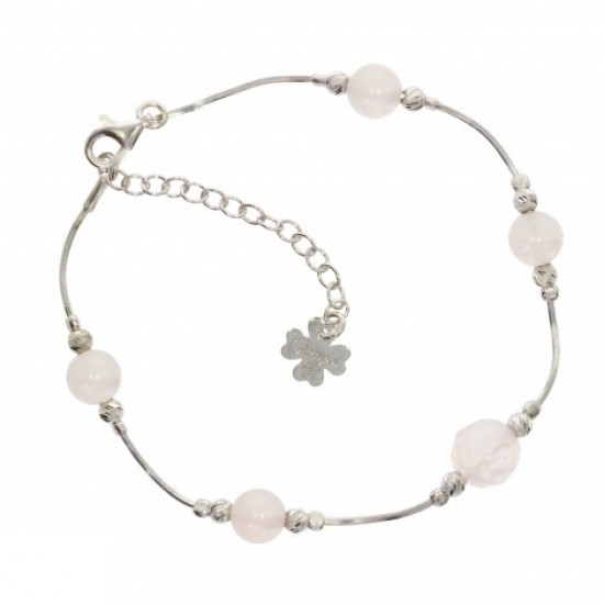 Sterling Silver Rose Quartz Bracelet B-36-01 Sterling Silver Rose Quartz Bracelet B-36-01