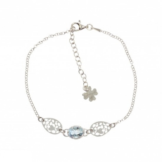bracelet aigue marine argent