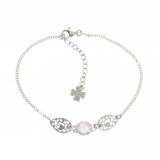 Sterling Silver Rose quartz Bracelet B-48-01 Sterling Silver Rose quartz Bracelet B-48-01