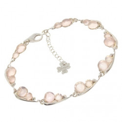 Sterling Silver Rose quartz Bracelet B-70-01