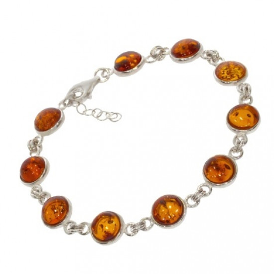 Sterling Silver Amber Bracelet B-86-03 Sterling Silver Amber Bracelet B-86-03