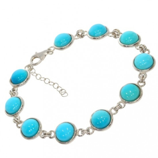 Sterling Silver Turquoise Bracelet B-86-03 Sterling Silver Turquoise Bracelet B-86-03