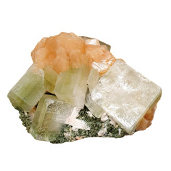 green apophyllite and stilbite