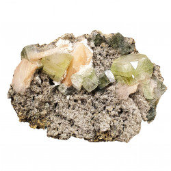 apophyllite verte et stilbite