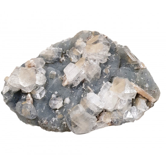 apophyllite, stilbite on chalcedony