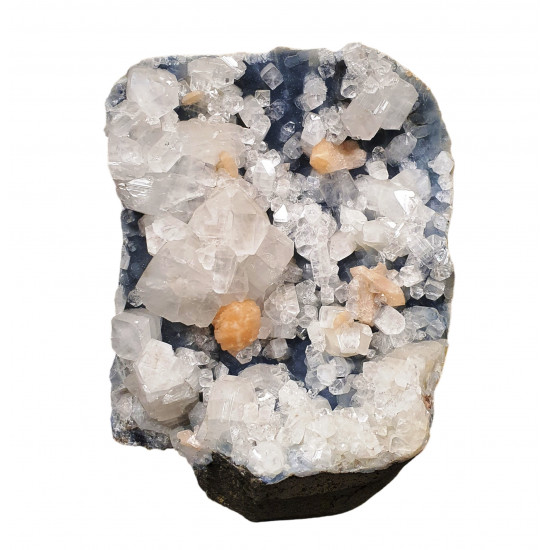 apophyllite, stilbite on chalcedony
