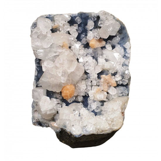 apophyllite, stilbite on chalcedony