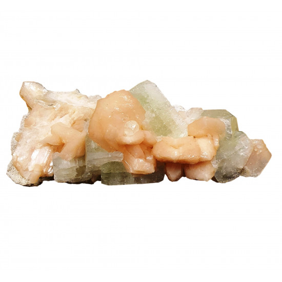 green apophyllite on stilbite