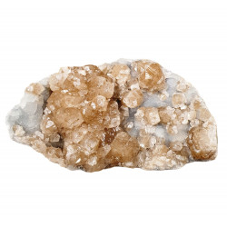 Brown apophyllite on chalcedony