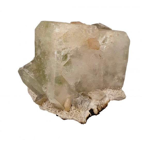 green apophyllite on stilbite and morderite