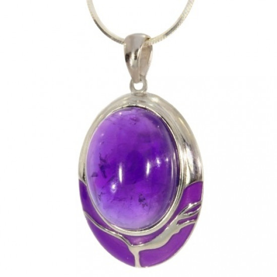 Sterling Silver Amethyst Pendant P50-06