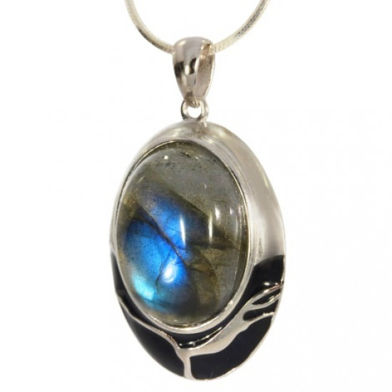 Sterling Silver Labradorite Pendant P50-06