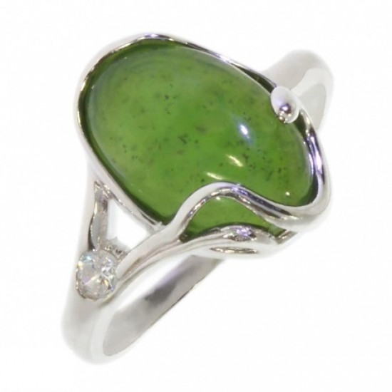 Ring 42-27 Sterling Silver Jade