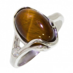 Bague 42-27 oeil de tigre argent